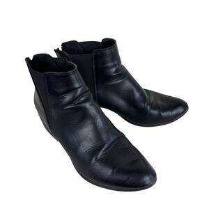 Esprit Black Tiffany Heeled Leather 90s Y2K Ankle Booties Women's Size 10